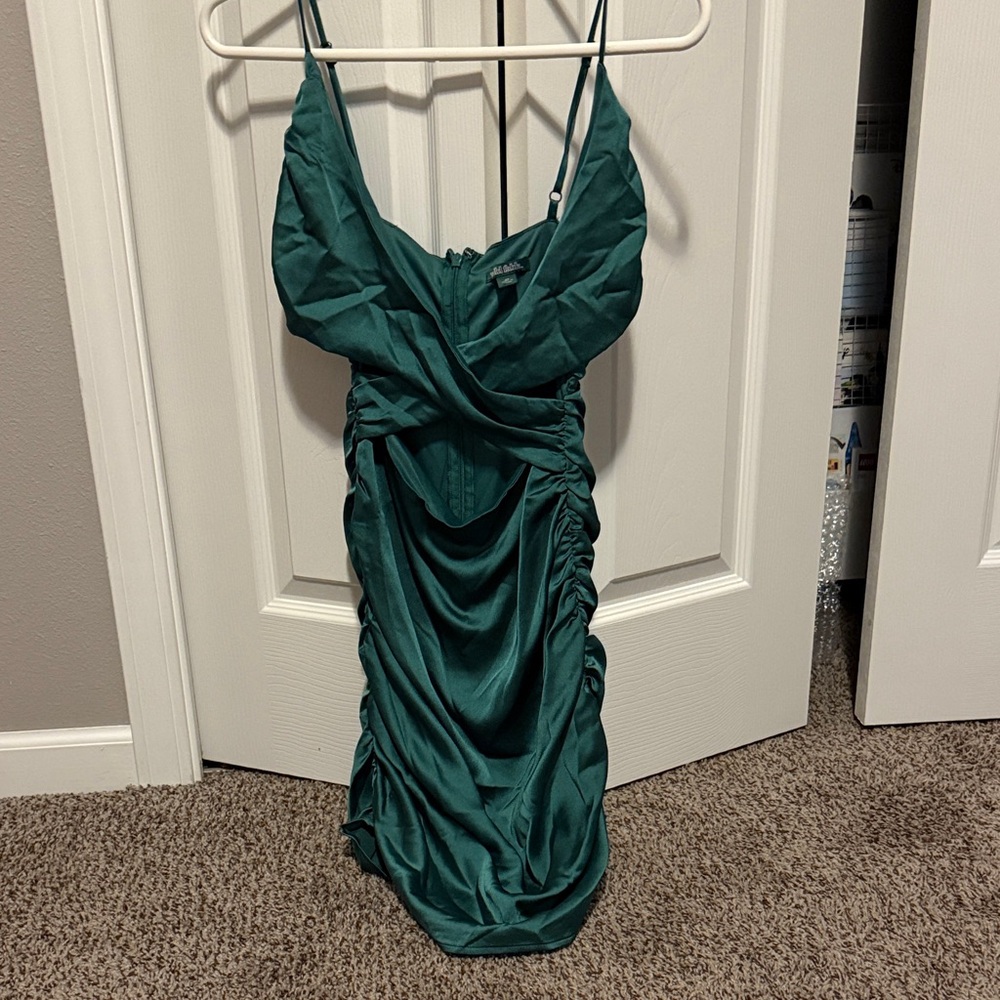 Wild Fable Teal Ruched Mini Dress